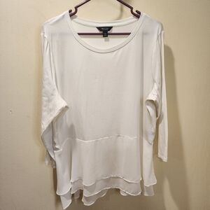 Simply Vera Verá Wang white plus size long Sleeves blouse size XXL